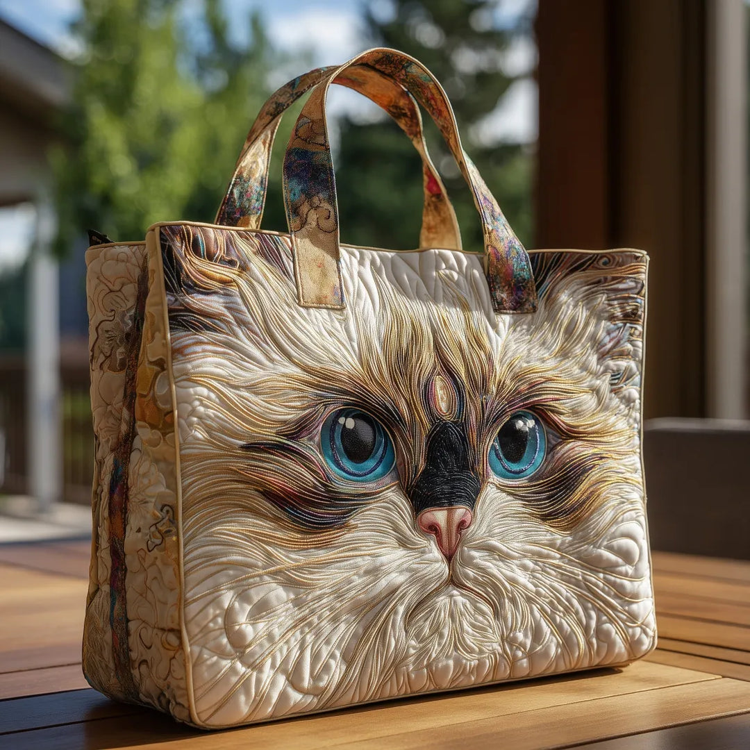 Sac fait main avec chat blanc
