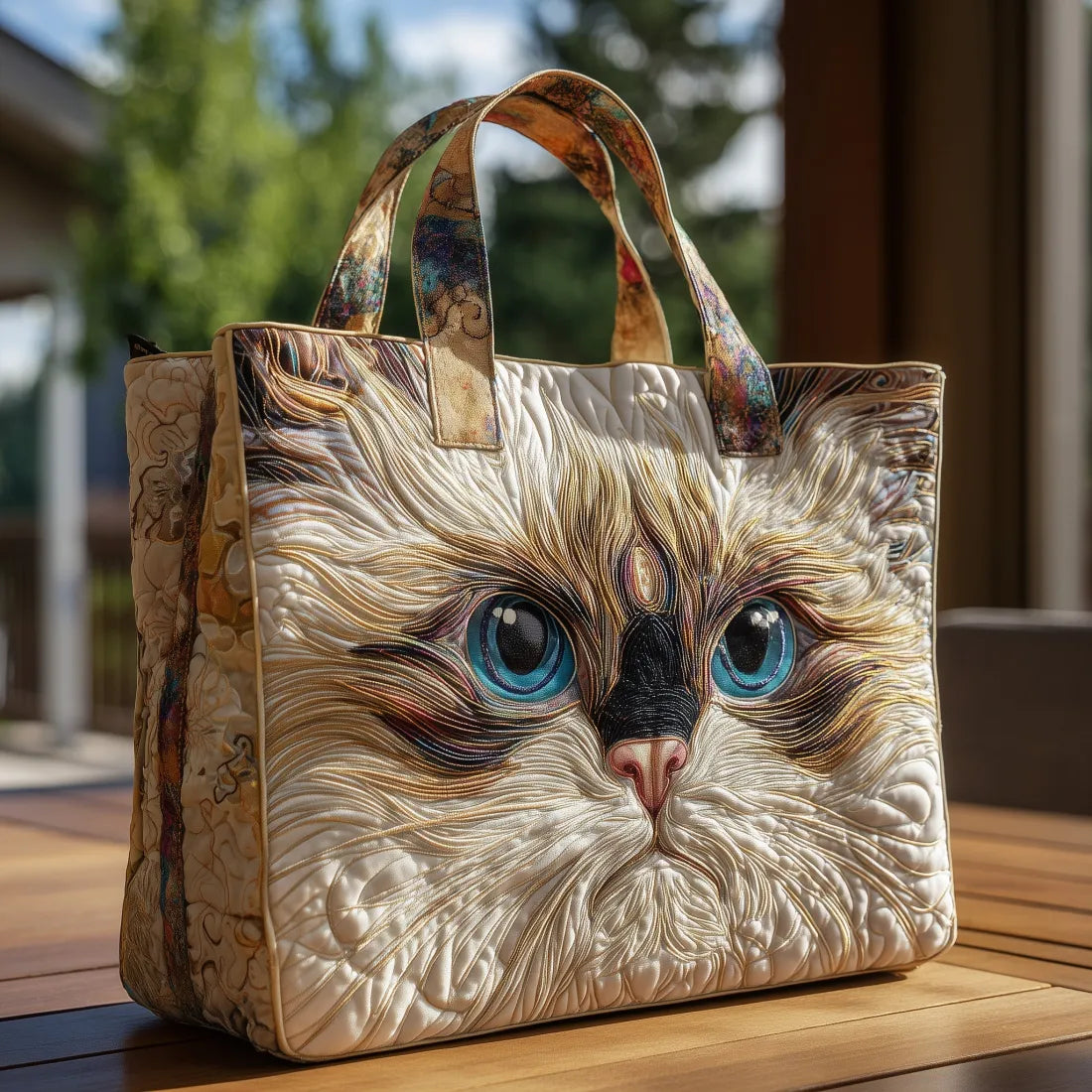Sac fait main avec chat blanc
