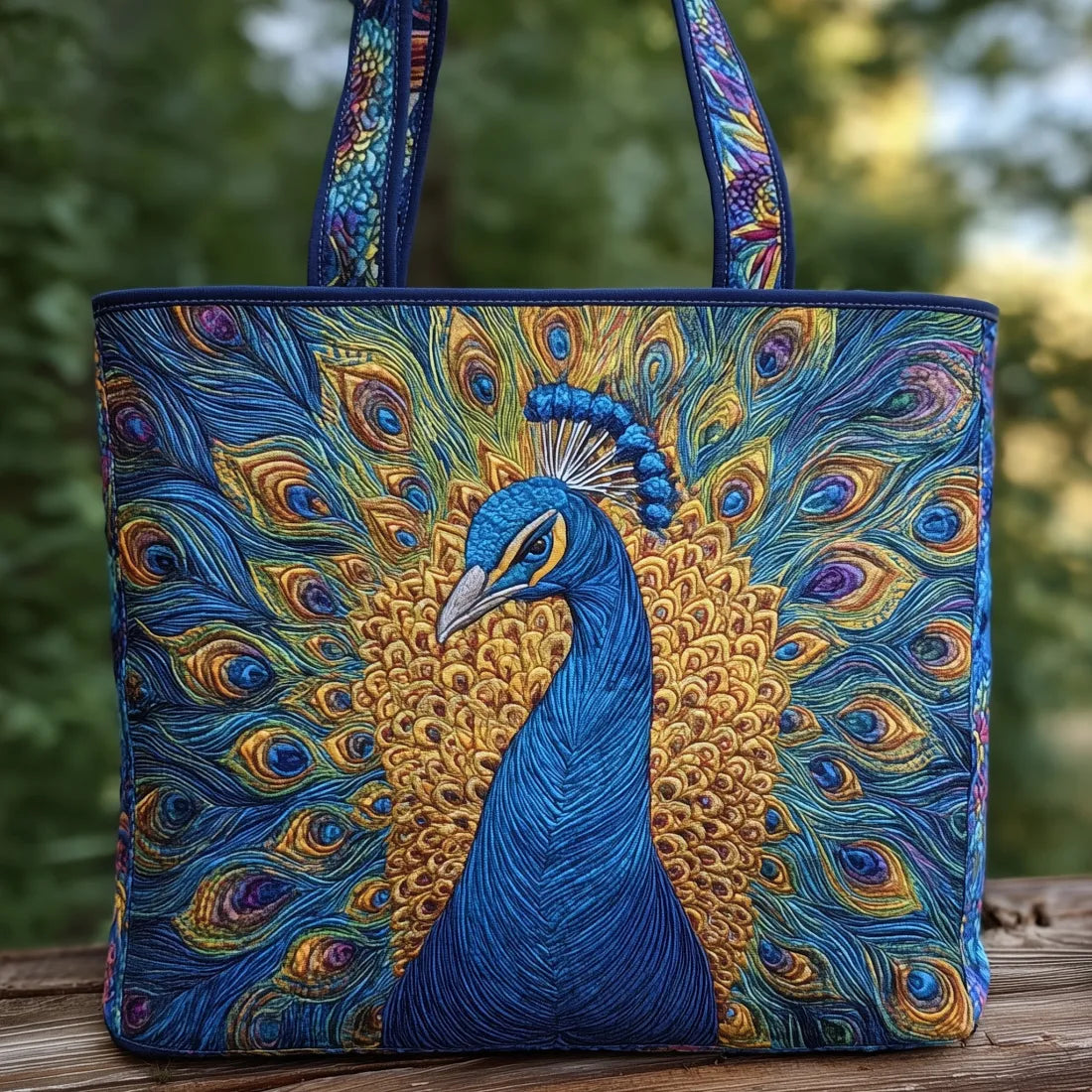 Sac fait main avec paon