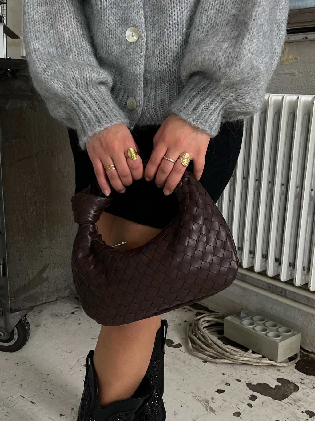 Sac à main mini tressé souci