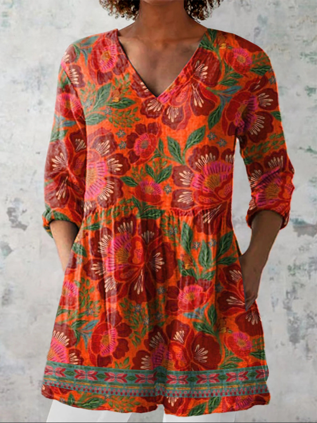 Marion | Chemise longue avec décolleté en V