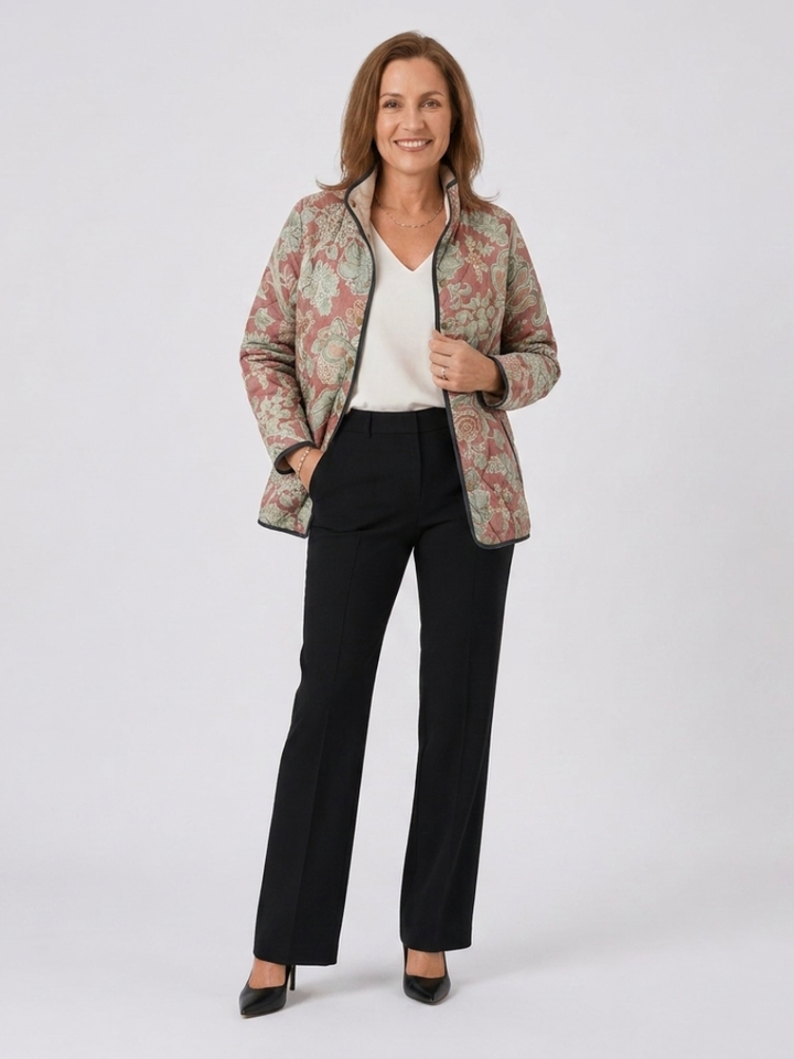 AVELOIRE | Veste matelassée Damas terracotta Pauline