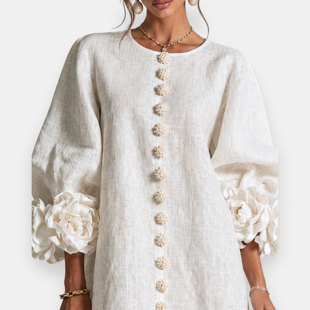 Marcelle | Robe à relief floral