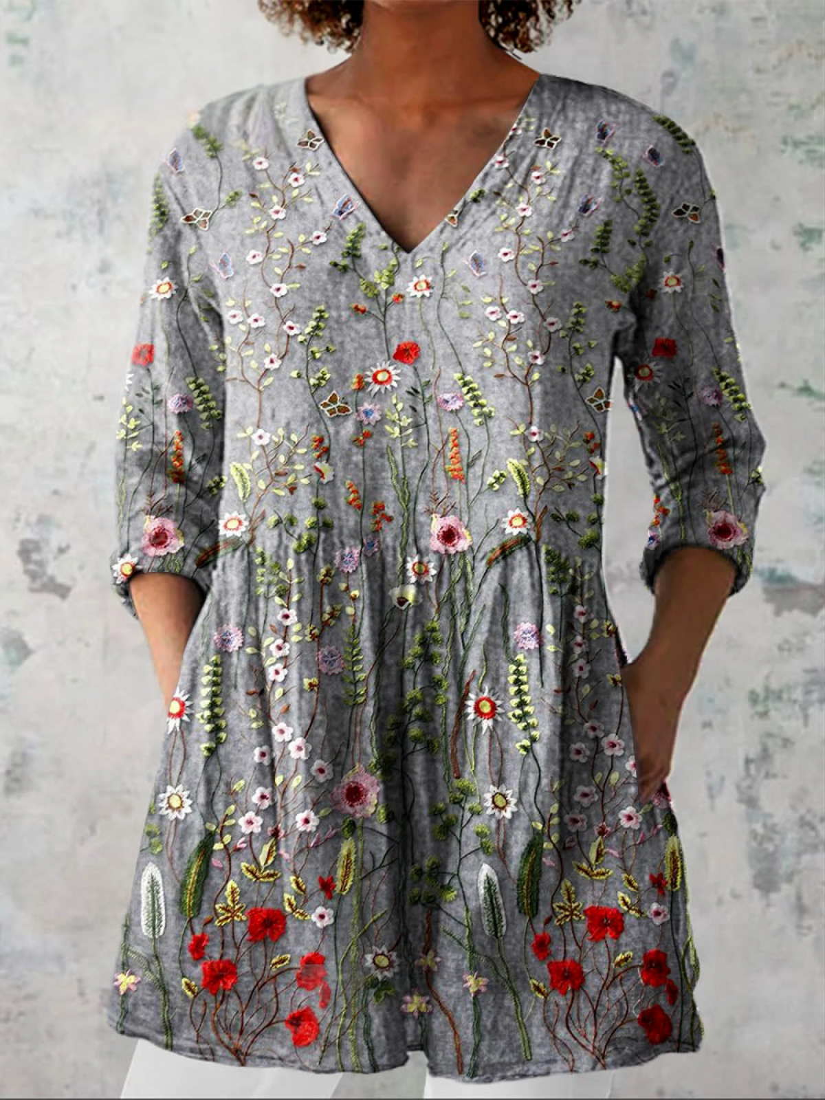 Amelie | Chemise longue avec décolleté en V