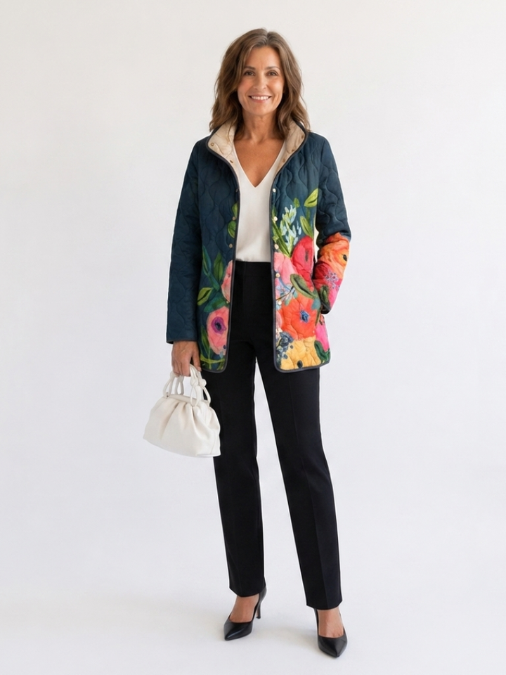 AVELOIRE | Veste matelassée à fleurs peintes Camille