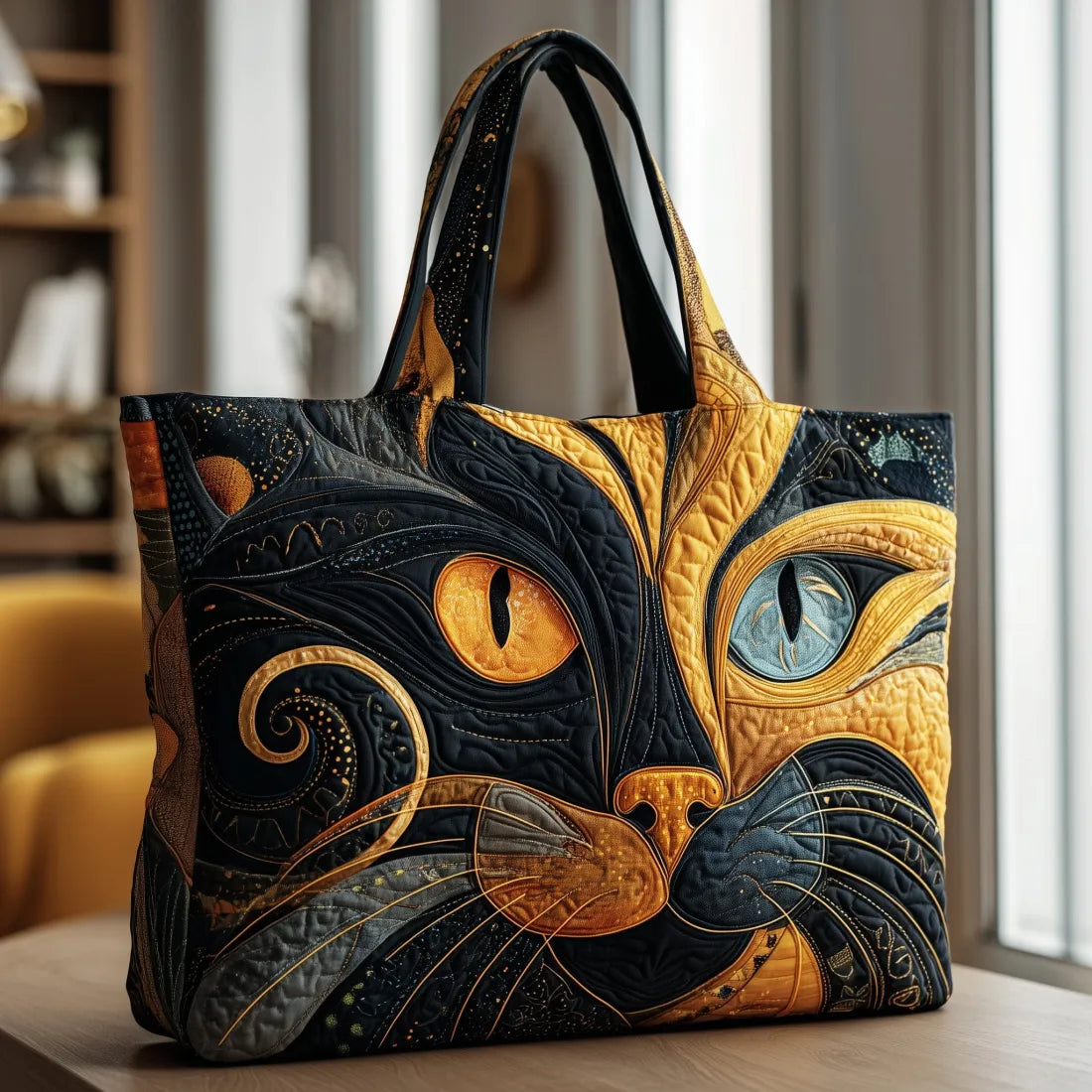 Sac fait main avec motif de chat