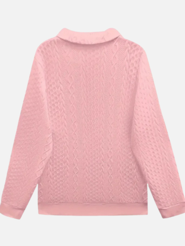 Ida | Pull à demi-zip en motif torsadé