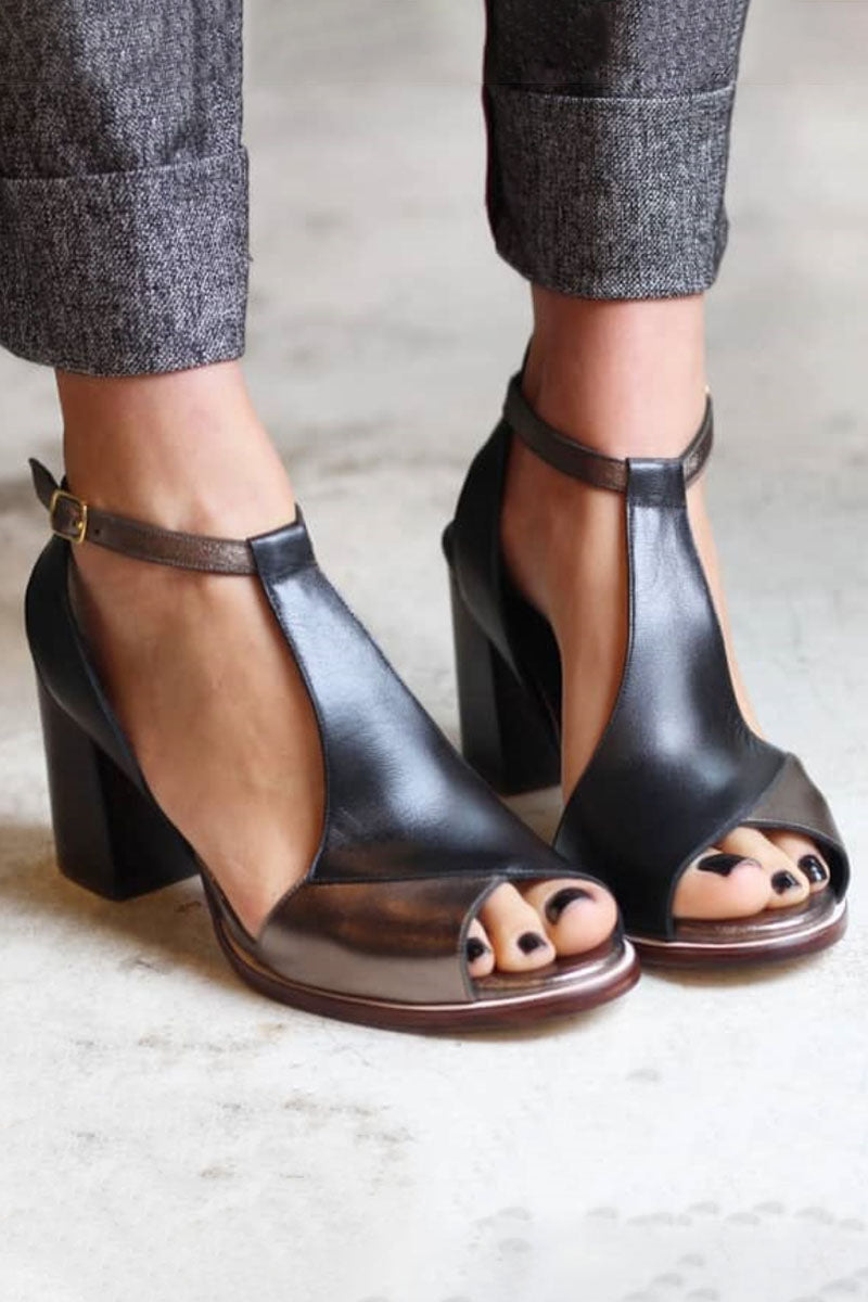 Dagny™ - Talons Patchwork à Talon Bloc