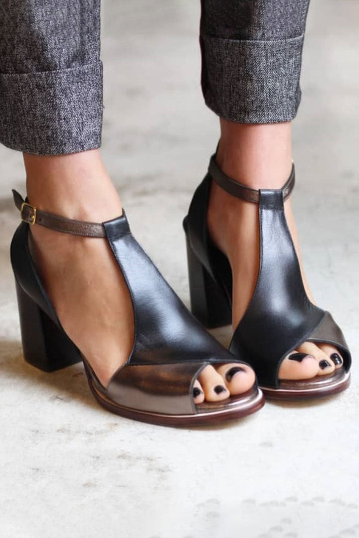 Dagny™ - Talons Patchwork à Talon Bloc