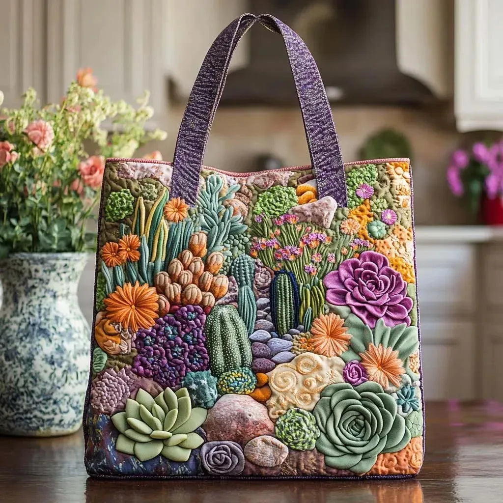 Sac fait main avec des succulentes