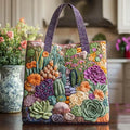 Sac fait main avec des succulentes