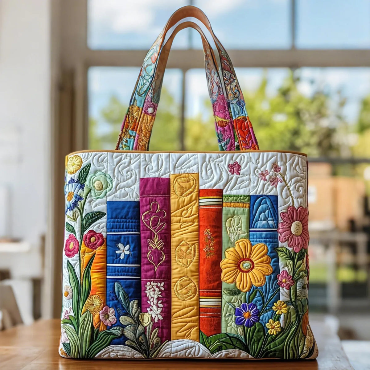 Sac fait main avec des fleurs