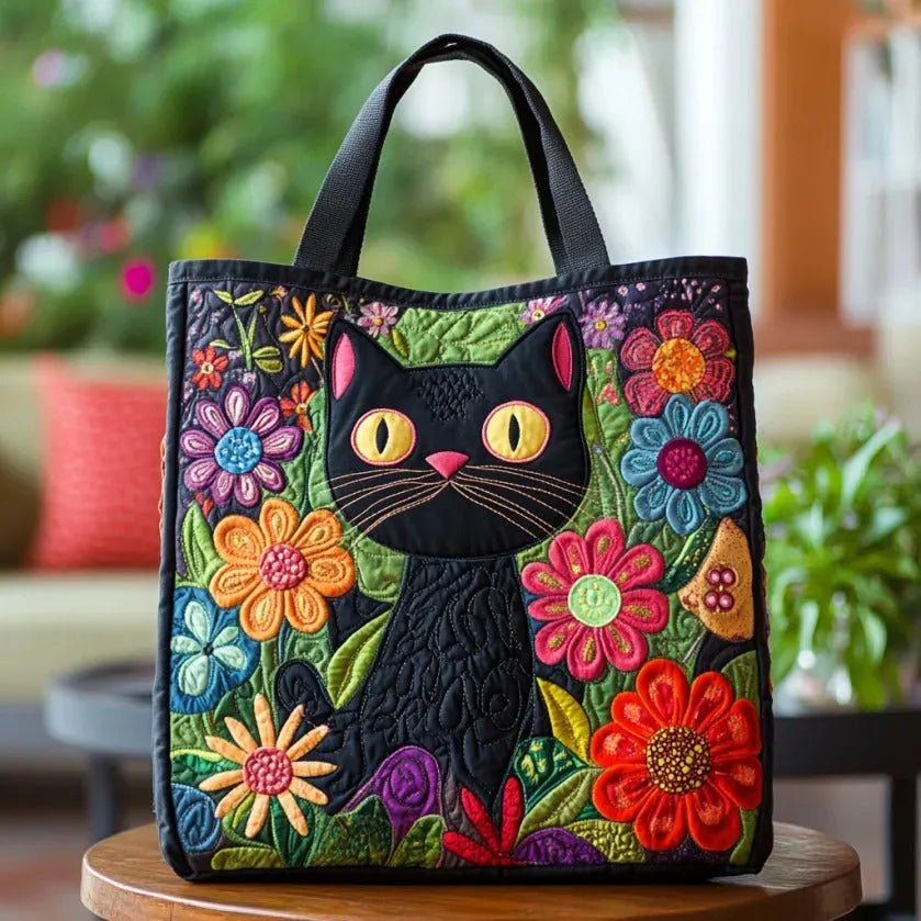 Sac fait main avec chat noir