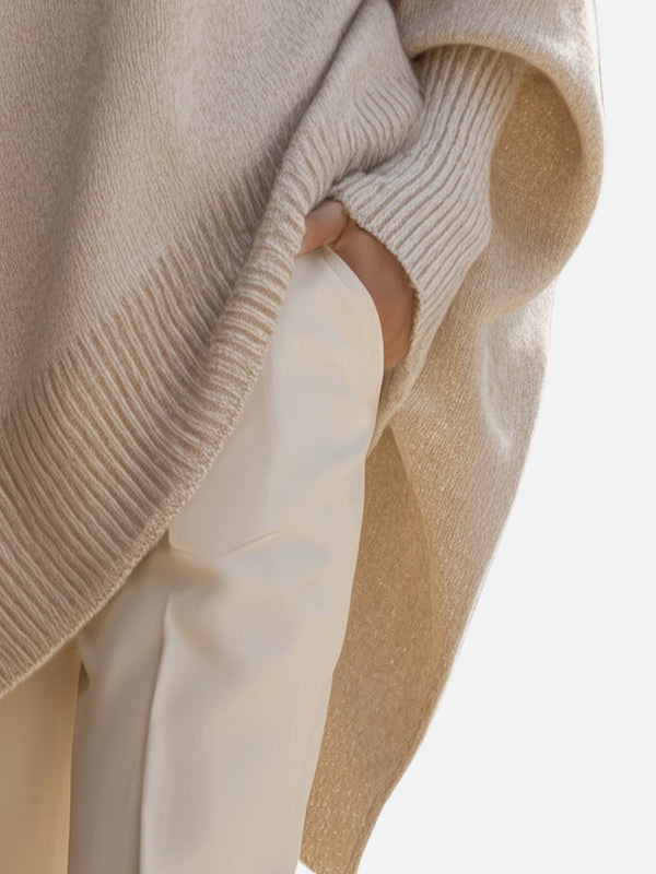 Anne | Poncho-Pull Oversized Doux en Tricot