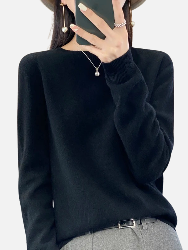Maria | Pull en tricot doux avec col rond