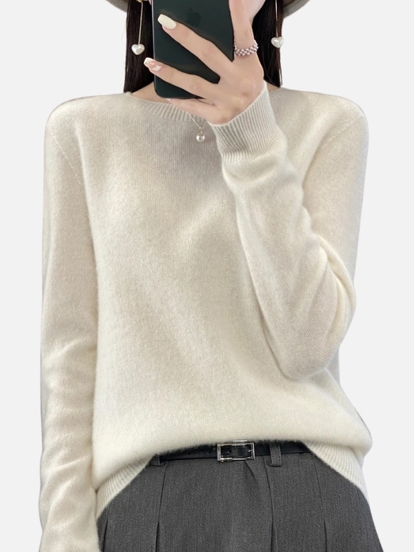 Maria | Pull en tricot doux avec col rond