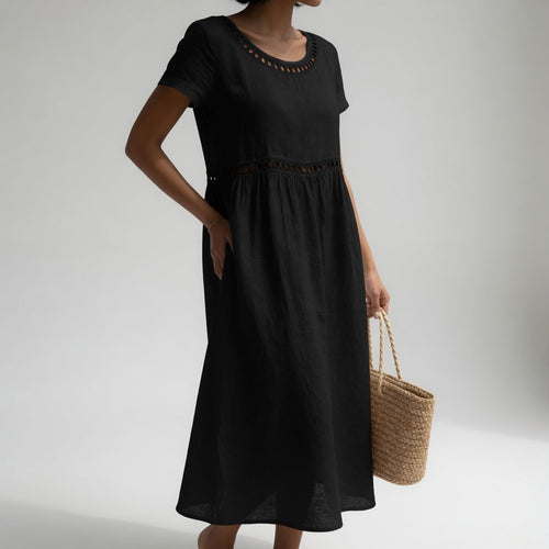 Aveline | Robe fluide brodée