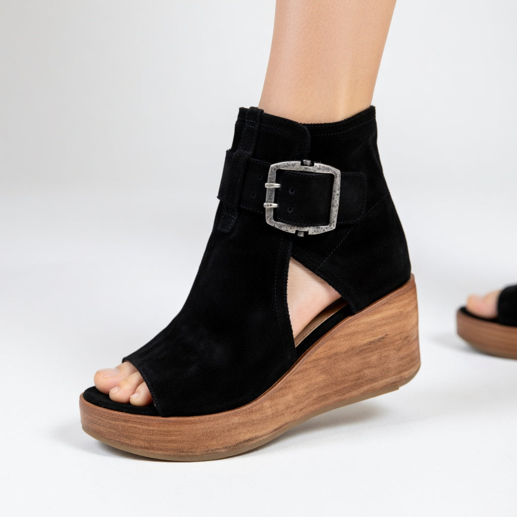 Sarah™ — Bottines à talon compensé et bout ouvert à la mode
