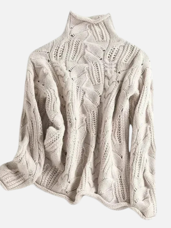 Camilla | Pull en tricot torsadé avec col roulé