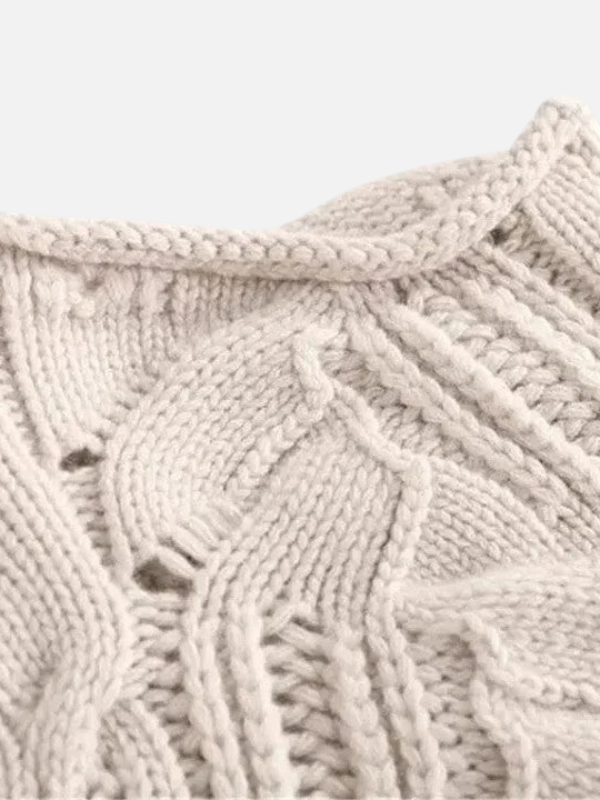 Camilla | Pull en tricot torsadé avec col roulé