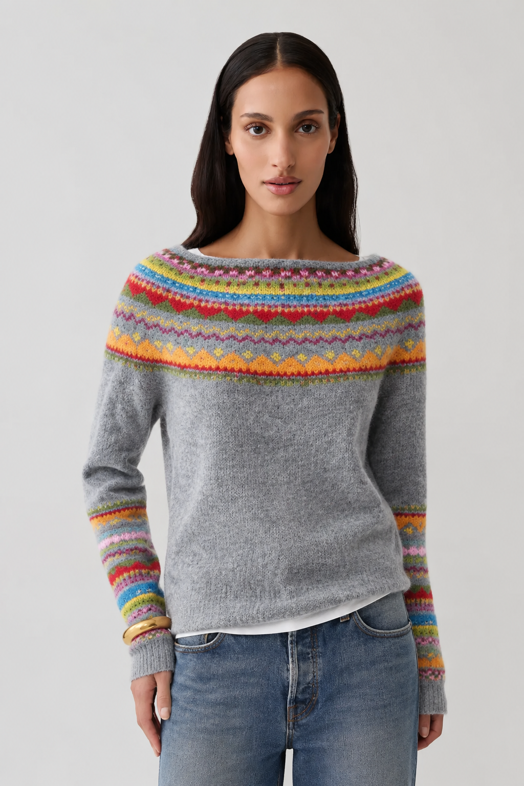 Susanne | Pull en tricot à motif avec col rond