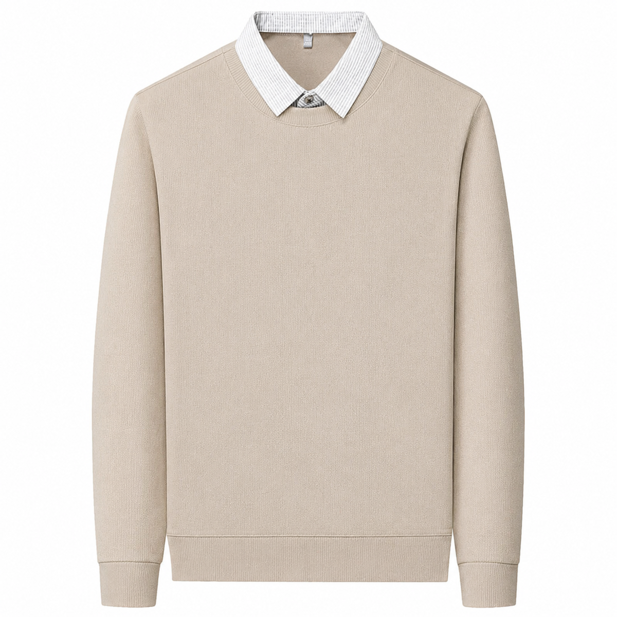 Pull pour hommes en look chemise avec col contrasté et manches longues | Valcor Zurich