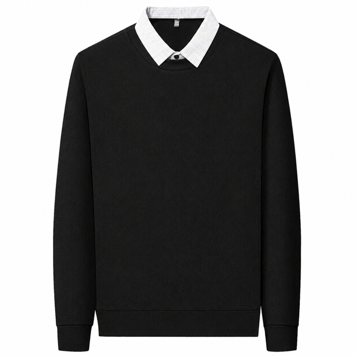 Pull pour hommes en look chemise avec col contrasté et manches longues | Valcor Zurich