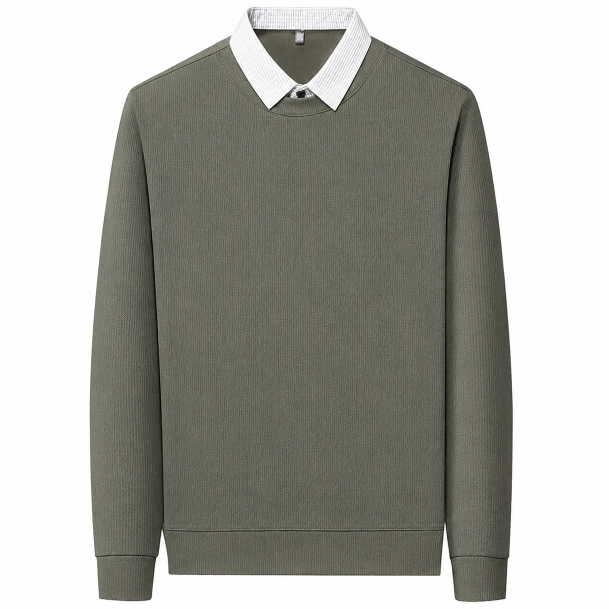 Pull pour hommes en look chemise avec col contrasté et manches longues | Valcor Zurich