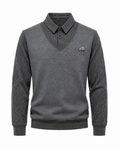 Pull 2-en-1 pour hommes avec col de chemise et décolleté en V | Aveloire Paris