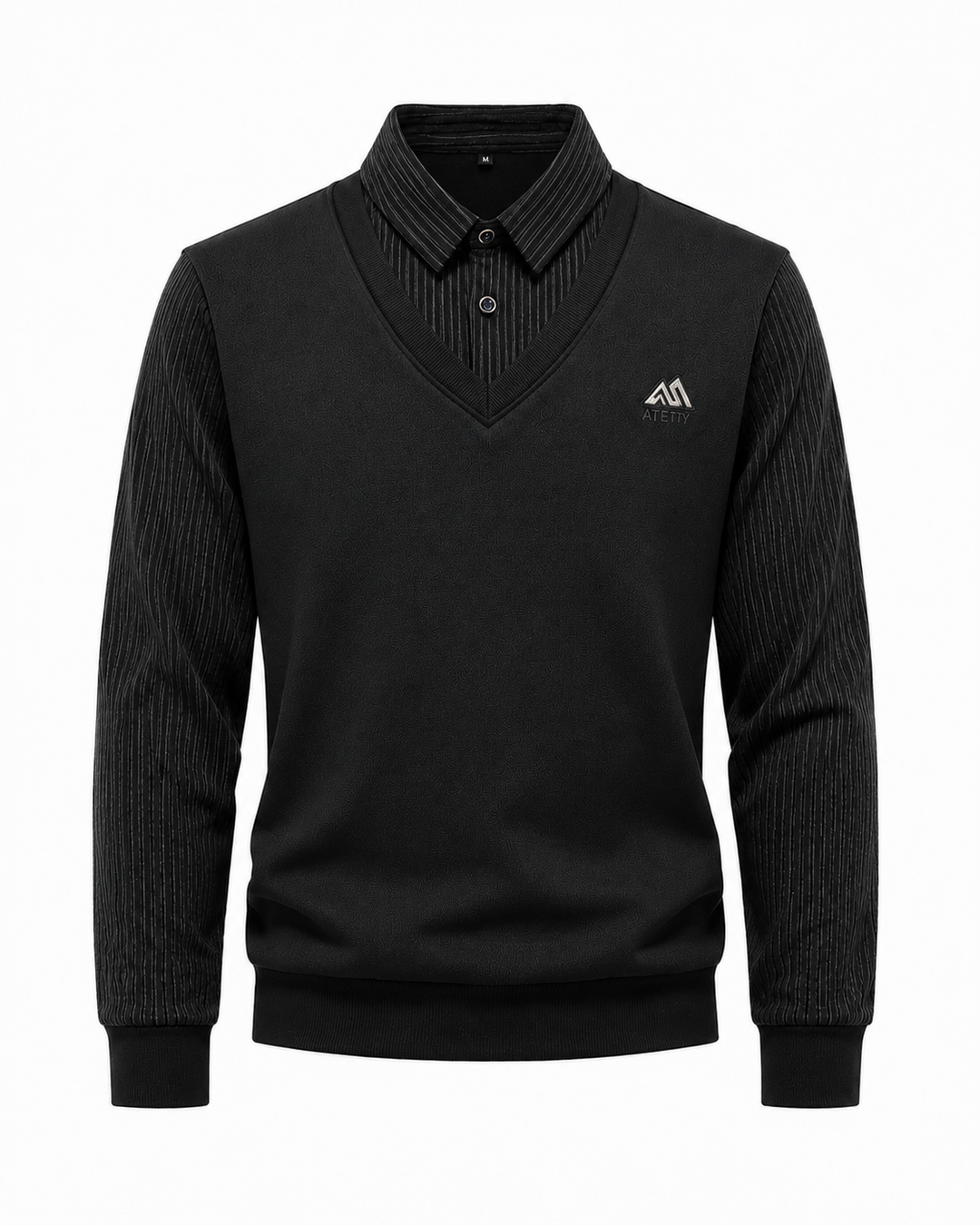 Pull 2-en-1 pour hommes avec col de chemise et décolleté en V | Aveloire Paris