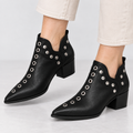 Rose | Bottines à Talons Aiguille Cloutées