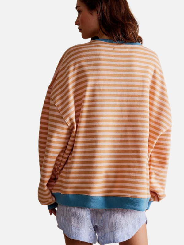 Lene | Sweatshirt Oversized Rayé Multicolore