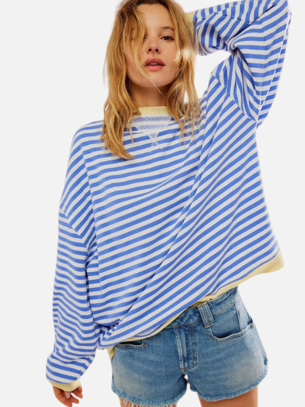 Lene | Sweatshirt Oversized Rayé Multicolore