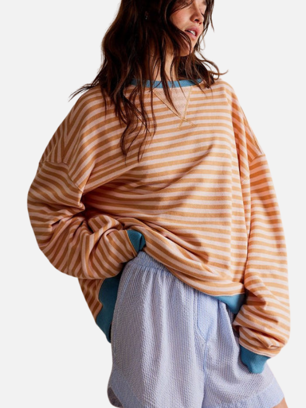 Lene | Sweatshirt Oversized Rayé Multicolore