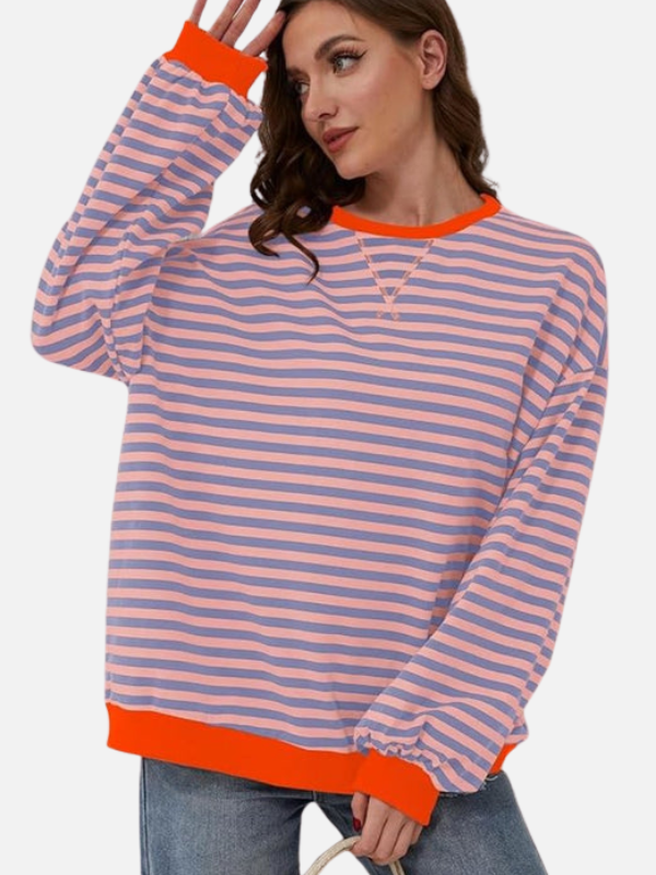 Lene | Sweatshirt Oversized Rayé Multicolore