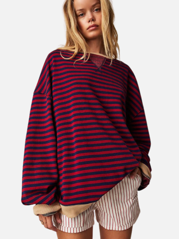 Lene | Sweatshirt Oversized Rayé Multicolore