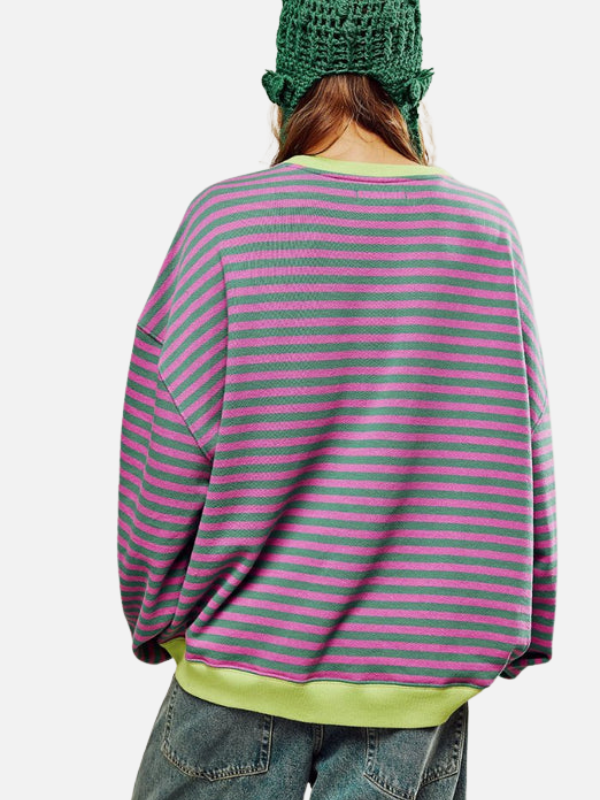 Lene | Sweatshirt Oversized Rayé Multicolore