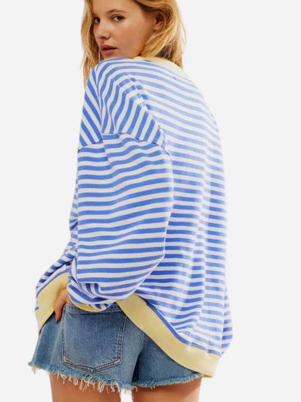 Lene | Sweatshirt Oversized Rayé Multicolore