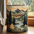 Maidie™ | Panier à linge matelassé Forêt et Ruisseau