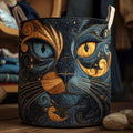 Myfanwy™ | Panier à linge matelassé Chat Galaxie