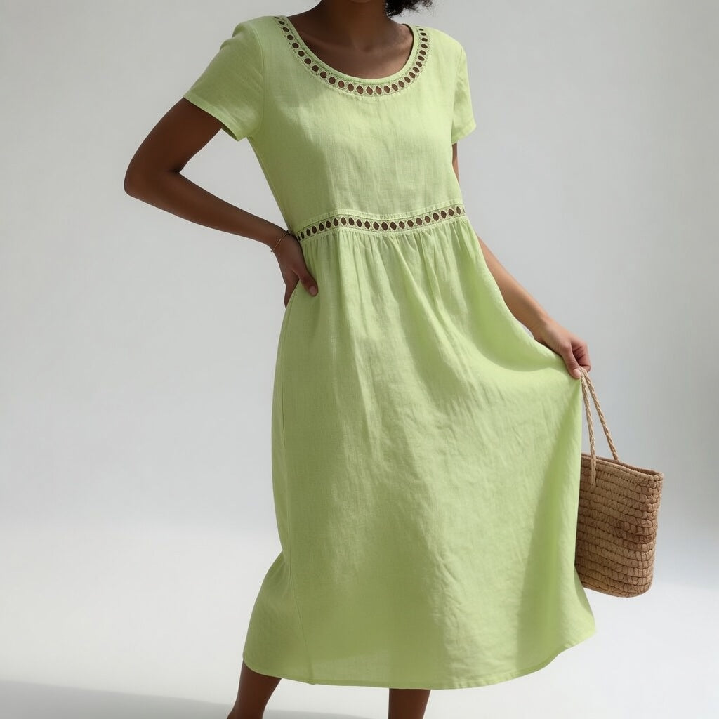 Aveline | Robe fluide brodée