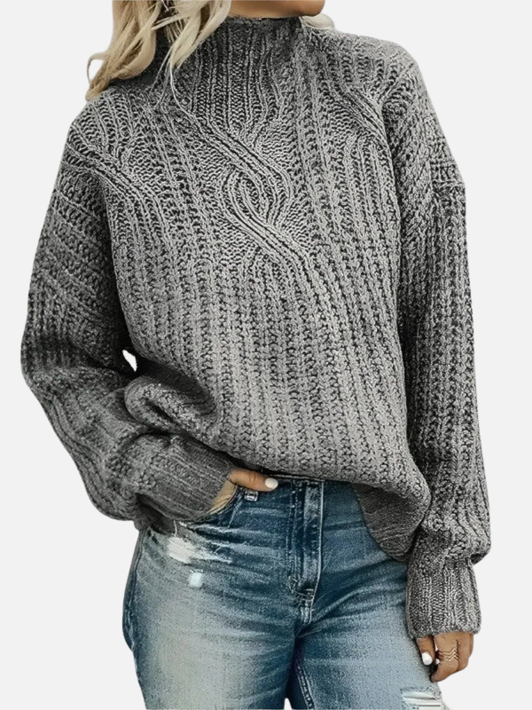 Mette | Pull en maille à col montant en torsades