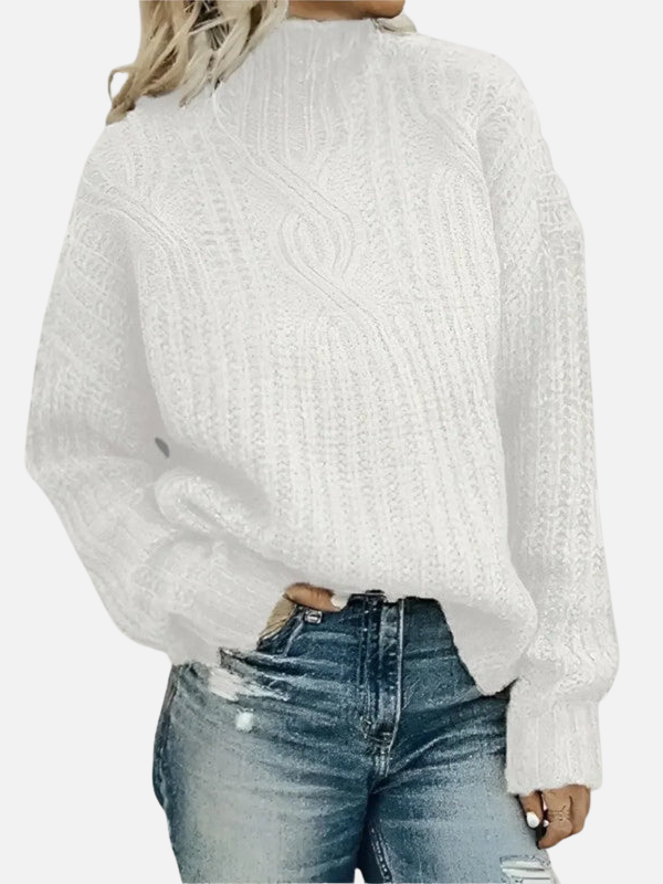 Mette | Pull en maille à col montant en torsades