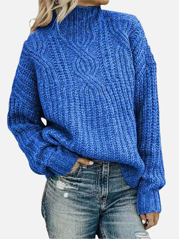 Mette | Pull en maille à col montant en torsades