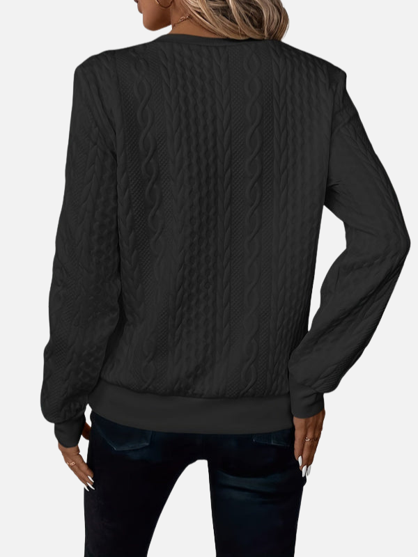 Ida | Pull à demi-zip en motif torsadé