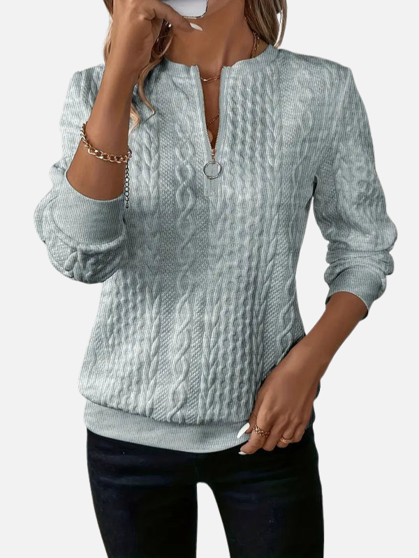 Ida | Pull à demi-zip en motif torsadé