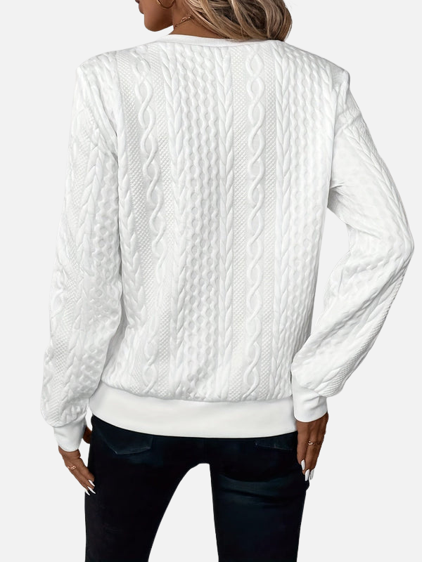 Ida | Pull à demi-zip en motif torsadé