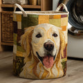 Nesta™ | Panier à linge matelassé Happy Golden Retriever