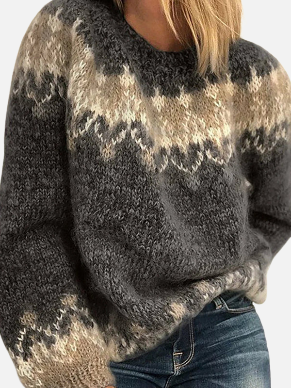 Ida | Pull en laine islandais avec col rond