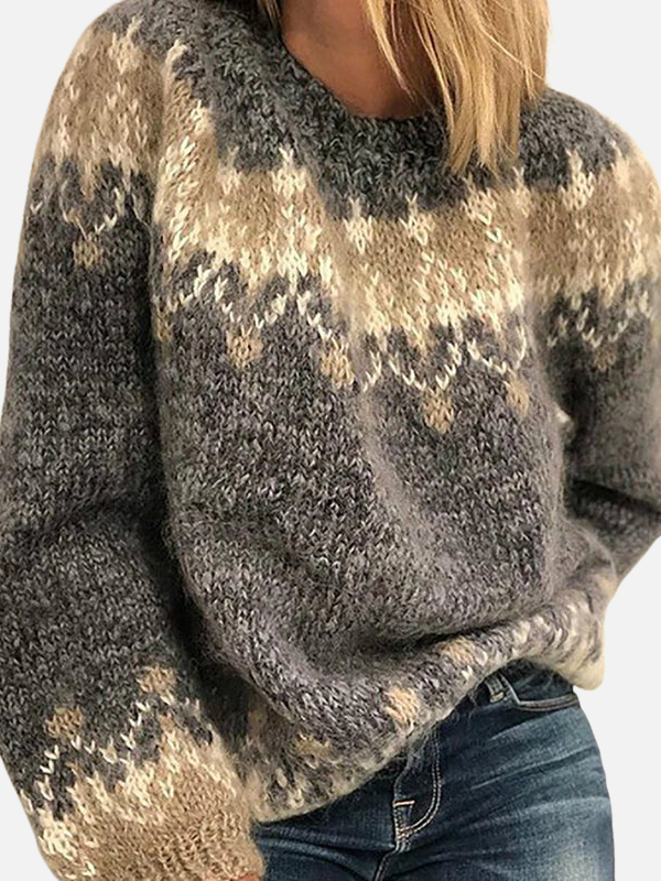 Ida | Pull en laine islandais avec col rond